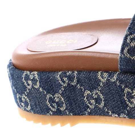 denim gucci slides women|gucci angelina platform slides.